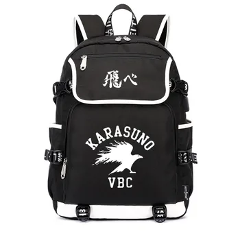 

Haikyuu Large Capacity USB Charging Casual Backpack Vintage Women Men Travel Oxford Backpack Rucksack Satchel Travel Schoolbag