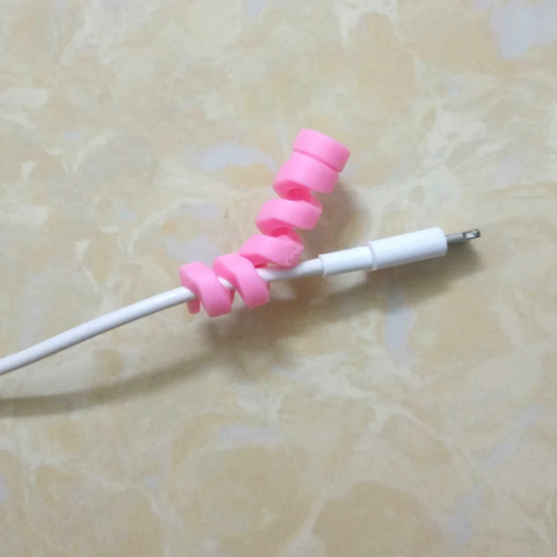 2 шт силиконовый спиральный протектор линии зарядки для телефона USB зарядное устройство кабель креативный зарядный провод протектор Прямая