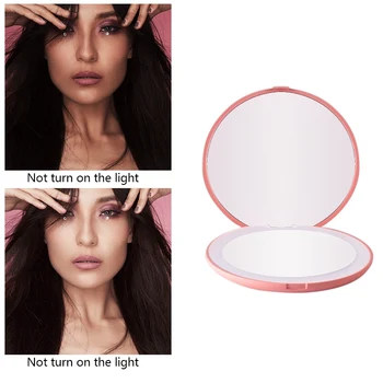 

Led Makeup Mirror 10x HD Magnifier Cosmetic Mirror With Light Abs Material Portable Foldable Makeup Mirror Good Use Q1