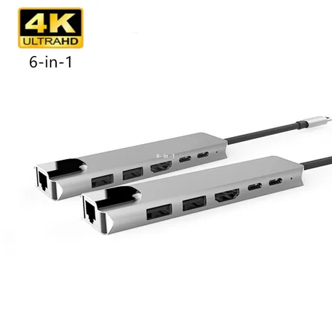 Ports USB C HUB to HDMI-compatible Rj45 Lan USB 3.0 Adapter 87W PD Charger for MacBook Pro Type C Splitter USB C HUB