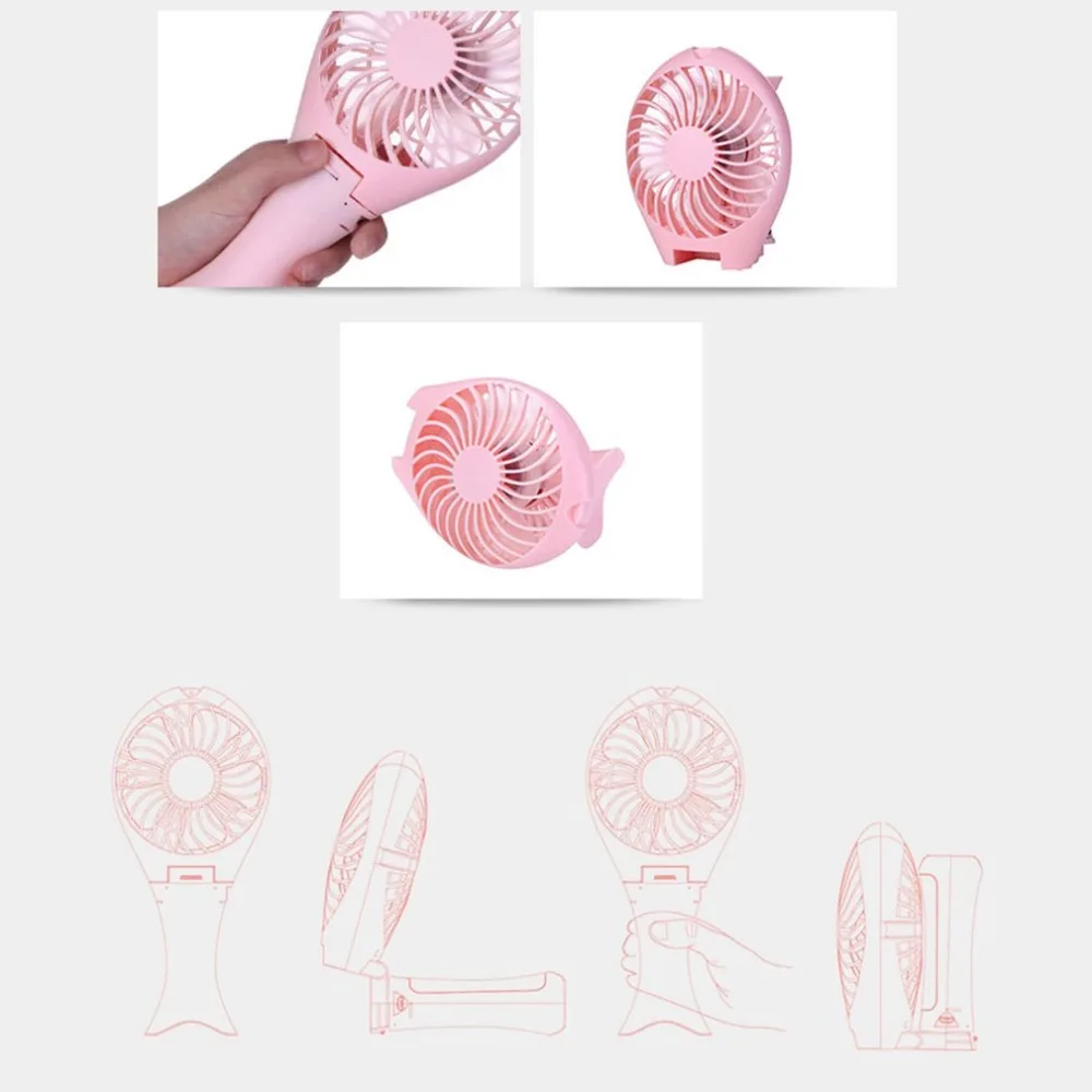 Energy-saving Mini Air Conditioner Fan Portable USB Rechargeable Handheld Mermaid Foldable For Travel Camping