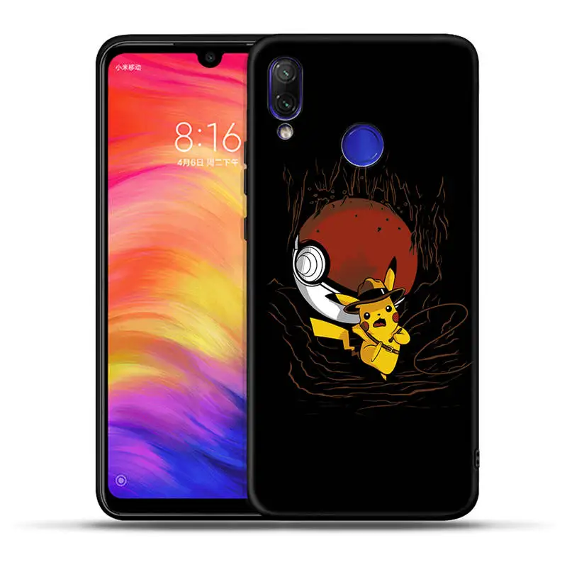 Kawaii Pika силиконовый мягкий чехол для Redmi Note 7 7A 6 Pro 6A 5A Prime 4X5 Plus черный чехол для Xiaomi A1 A2 Lite 6X PocoPhone F1
