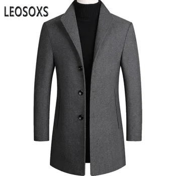 

Men Wool Blends Coats Autumn Winter New Solid Color High Quality Men's Wool Jacket Luxurious Brand Clothing