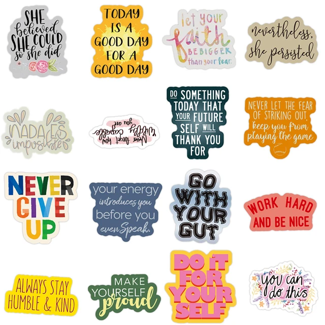 10/30/50PCS Motivational Phrases Sticker Inspirational Life Quotes DIY  Laptop Study Room Scrapbooking Graffiti Decal