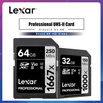 

Original lexar 1000x 32GB SD Card 150MB/s 128GB Memory Card 1667X 64GB Carte SD Class10 cartao de memoria UHS-II U3 SDHC SDXC