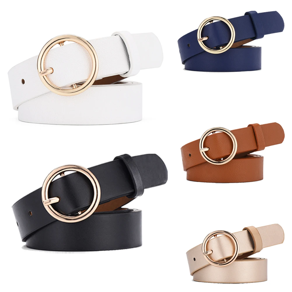 Women Belt Classic Fashion Solid PU Leather Waistband Wide Belt Strap Belts