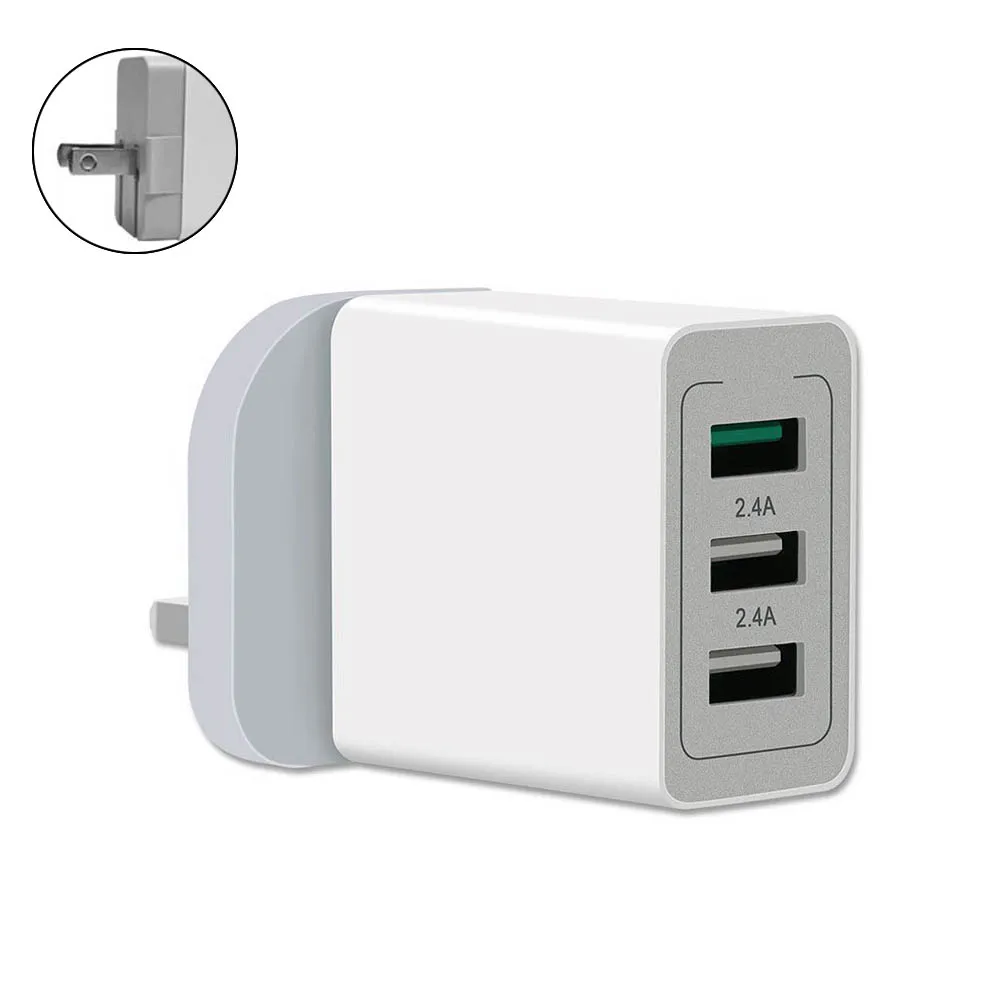 US Plug QC 3,0 настенное зарядное устройство Быстрая зарядка 3 порта USB адаптер питания США/ЕС/Великобритания вилка LFX-ING - Цвет: US Plug