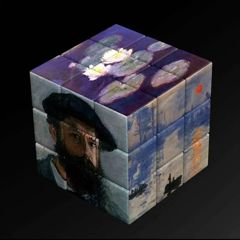 Лидер продаж rubik3 * 3*3 скоростной куб Рождественский подарок Картина маслом Ван