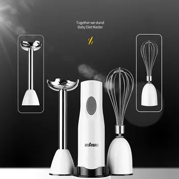 

4 In 1 Stainless Steel Manual Immersion Blender Vegetable Mixer Meat Grinder 500Ml Grinder Blender 800Ml Smoothie Cup
