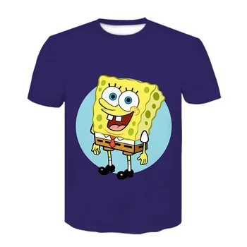 

Summer New Spongebob Casual Men's And Women's T-Shirts 3d Printing Funny T-Shirts Children's Cartoon Fashion Street Tops