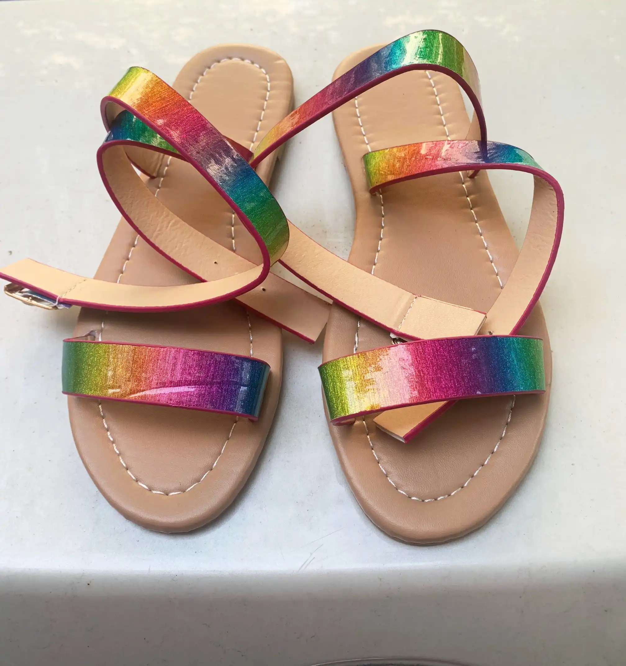 rainbow ladies sandals