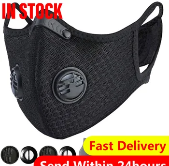 

Unisex With 5 Filters Half Face Reusable Activated Carbon Respirator 5 Mask Pads + 2 Air Valves Py6