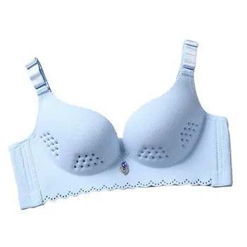

New Breathable Hole Cup Bras Female Large Size No Steel Ring Bralette Gathers Ultra-thin Non-slip Womens Seamless Underwear