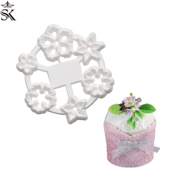 

SK Yin Crown Model a Variety of Flower Biscuit Mould Fondant Cake Plastic Cut Pressing Die Family Baking Tool