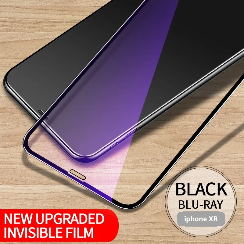 XR Blue Ray Закаленное стекло Защитная для iphone X XR XS Max 11 Pro Max HD Прозрачная анти-синяя пленка полное покрытие Защитная пленка для экрана - Цвет: XR Blue Ray