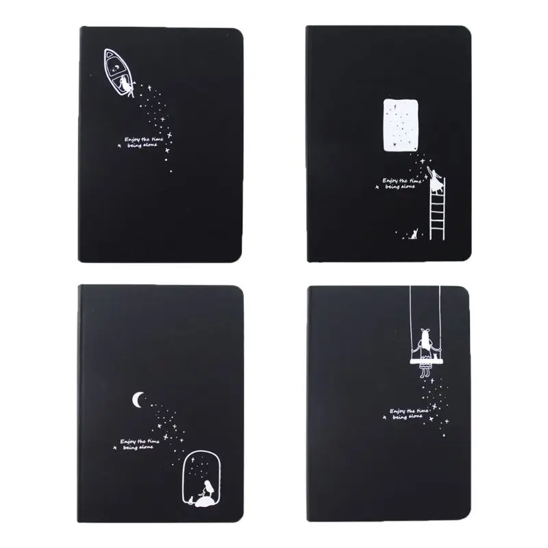

Starry Sky Black Cardboard Notebook Planner Journals Agenda Organizer Travel notebook for office stationery Note book