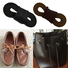 2pcs Cowhide Leather Square Shoe Boot Laces Thongs Extra Strong Shoelaces - 72in Per Roll(0.1in Wide) - Black & Coffee 2pcs Cowhide Leather Square Shoe Boot Laces Thongs Extra Strong Shoelaces - 72in Per Roll(0.1in Wide) - Black & Coffee