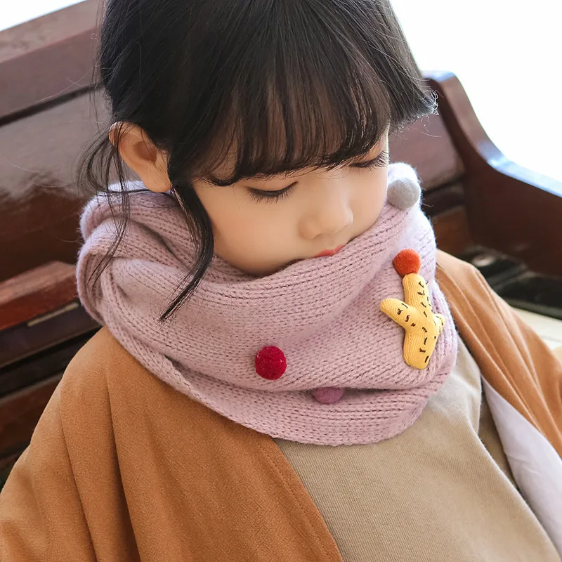 Children Scarf Autumn And Winter Boys And Girls Cactus Warm Thick Collar neck ring Scarf Korean Baby