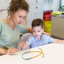 Смешной DIY стетоскоп случайный цвет детский сад студента самодельный научный эксперимент обучение ролевые игры игрушки