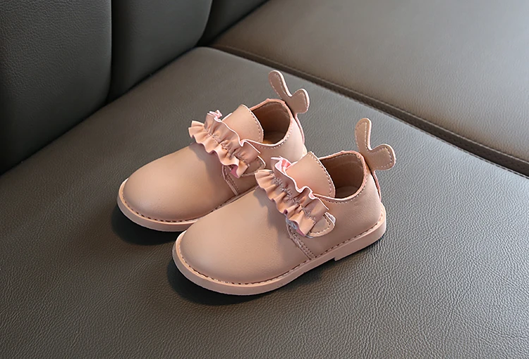 Girls Baby Leather Shoes Rabbit Ears Cute Princess Shoes Baby Toddler Shoes Soft Bottom Anti-skid Age 1-5 Years Old Kids Shoes