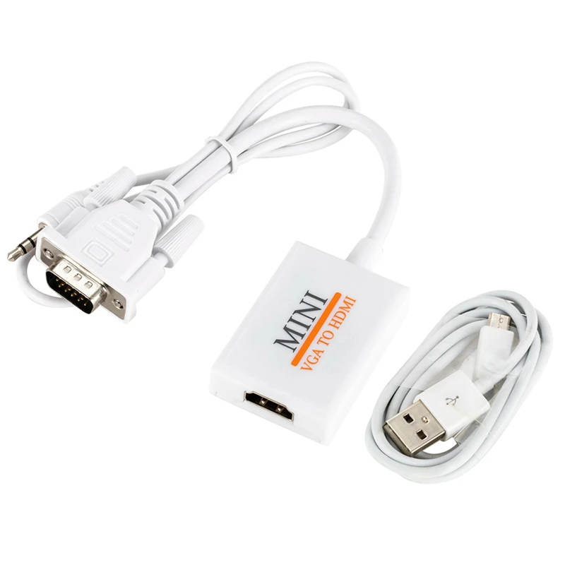 Mini Vga a Hdmi 1080P Hd Tv Hdtv Av Pc Video Audio Cavo Adattatore Del Convertitore