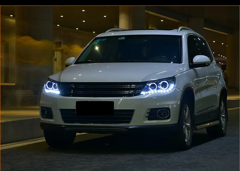 Автомобильный Стайлинг для VW Tiguan фары 2010-2012 Tiguan светодиодный фонарь светодиодный DRL Биксеноновые линзы фары дальнего ближнего света Ангел глаз