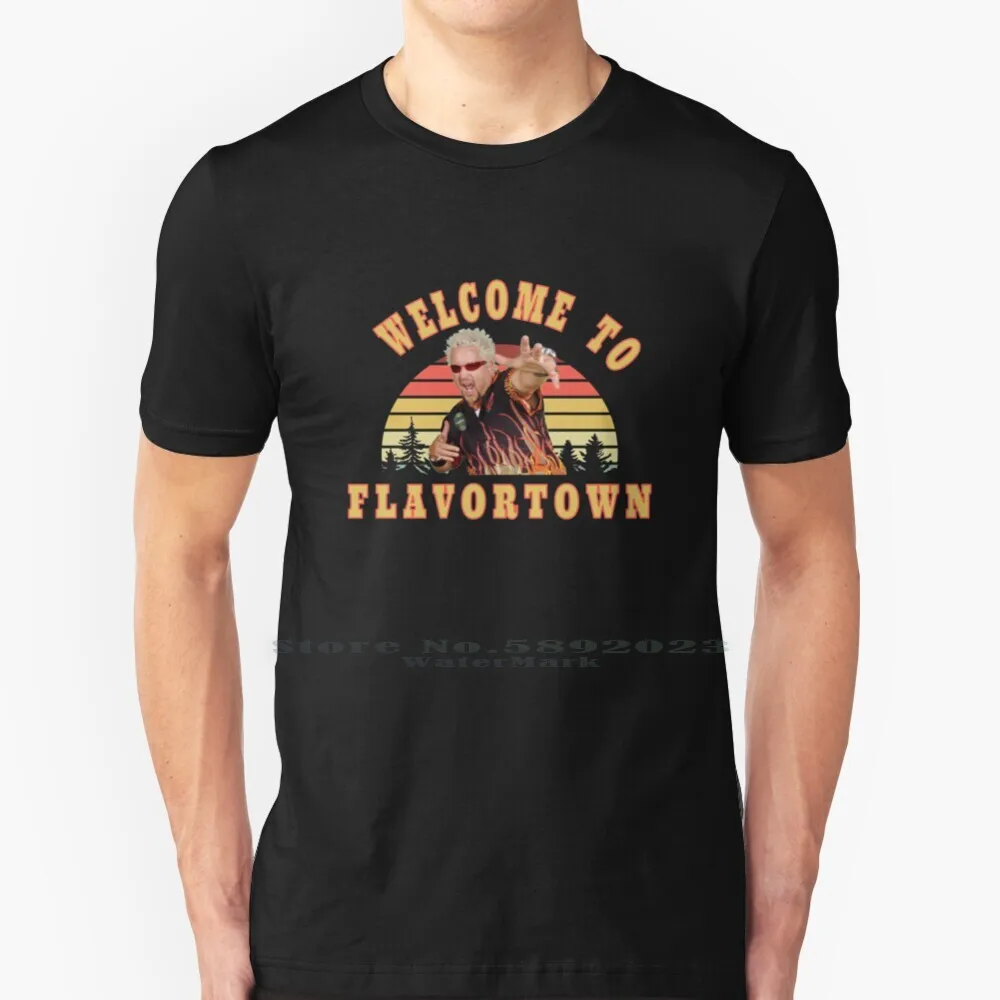 Новый парень Fieri вентиляторы Flavortown футболка 100% натуральный хлопок большой