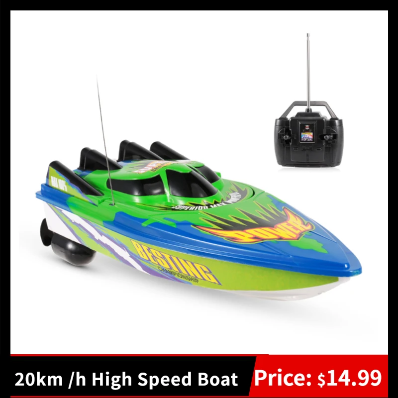 RC Boat 20km /h High Speed Boat radio controlled motor boat Double propeller remote control toy gifts for children and beginner