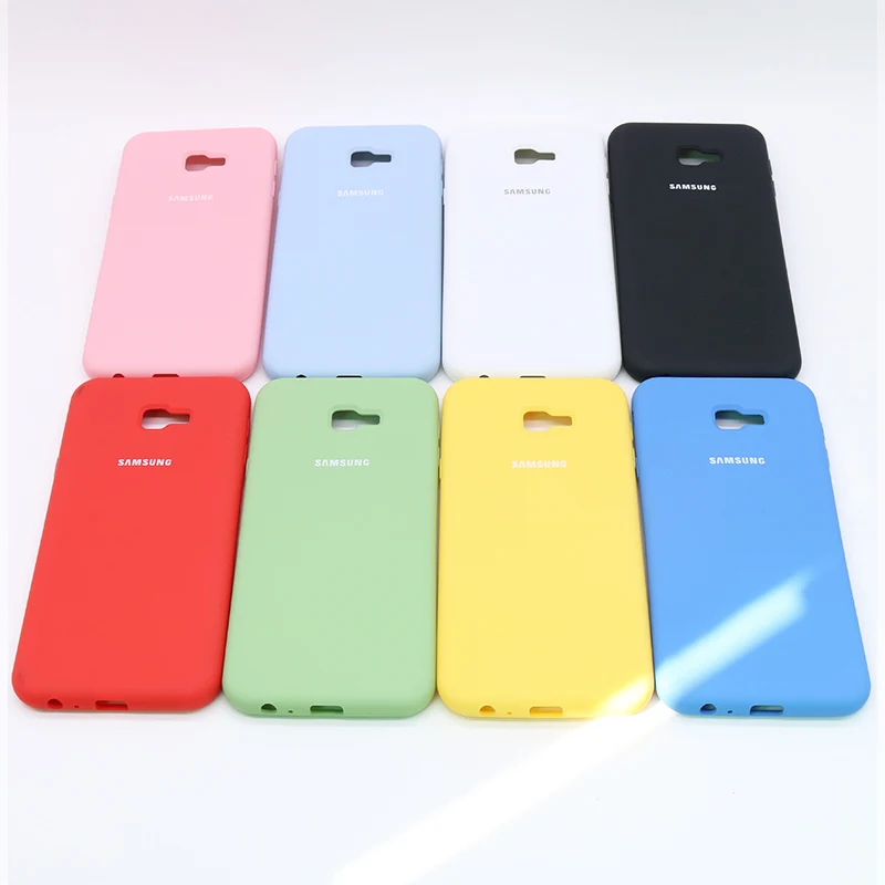 For Samsung Liquid Silicone Phone Case J4 Plus A8 2018 Cover Silky Soft-Touch Protective A750 J530 J6 S11e | Мобильные телефоны и