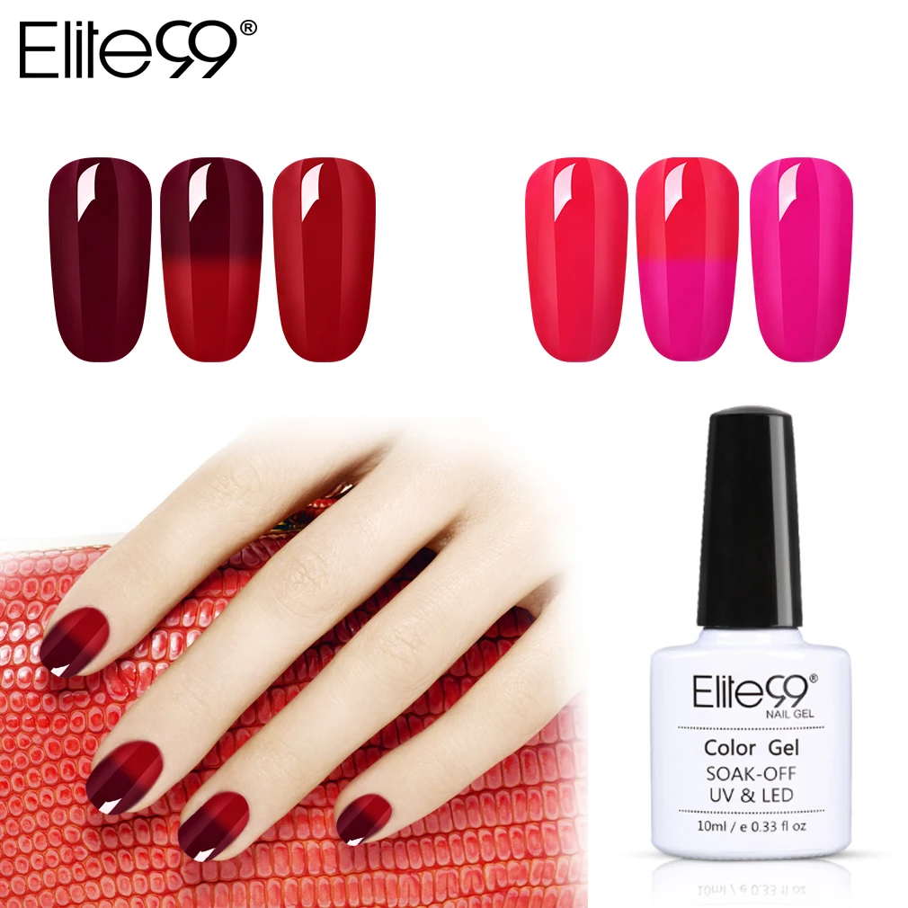 

Elite99 10ml Wine Red Color Changing Gel Polish Soak Off UV Gel Varnish Temperature Change Color Gel Nail Polish Enamel Lacquer