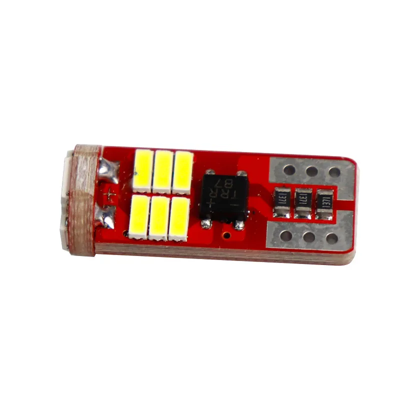 100 шт. Освещение номерного знака автомобиля T10 18 SMD 4014 без полярного 1,2 Вт 168 W5W сигнальная лампа парковочный номер лампы белый красный розовый 12 В