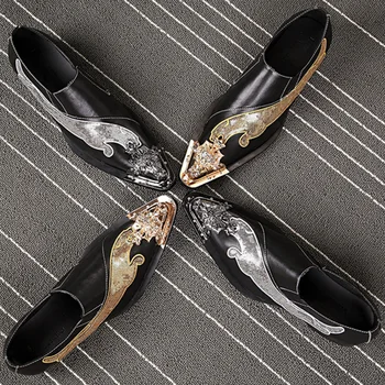 

Shoes Man Genuine Leather Loafers Cow Leather Slip-on Rubber Korean Style Solid Tenis Pointed Toe Leisure Full Grain Leather