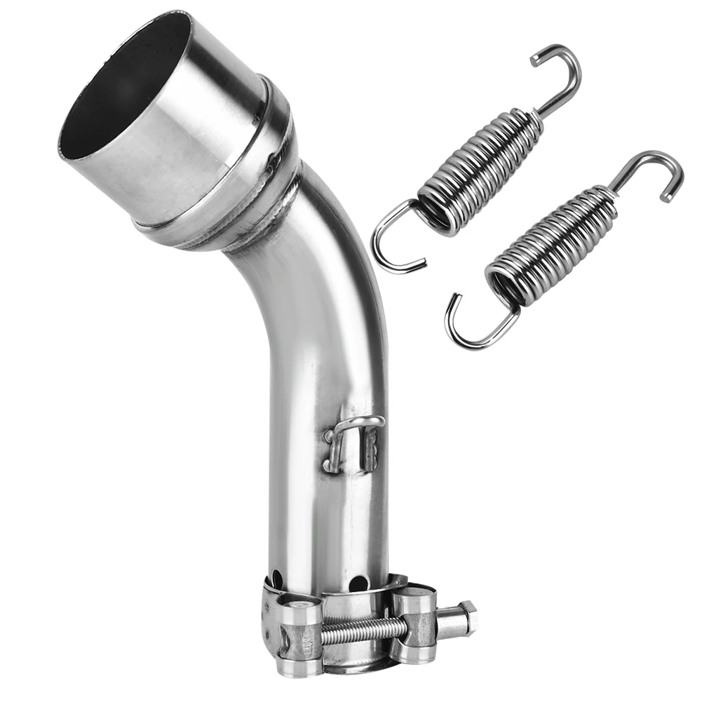 

Motorcycle Exhaust Middle Pipe Link Connect Adapter Stainless Steel Mid-Pipe With Mounting Spring For Yamaha R25/R3 2015-2018
