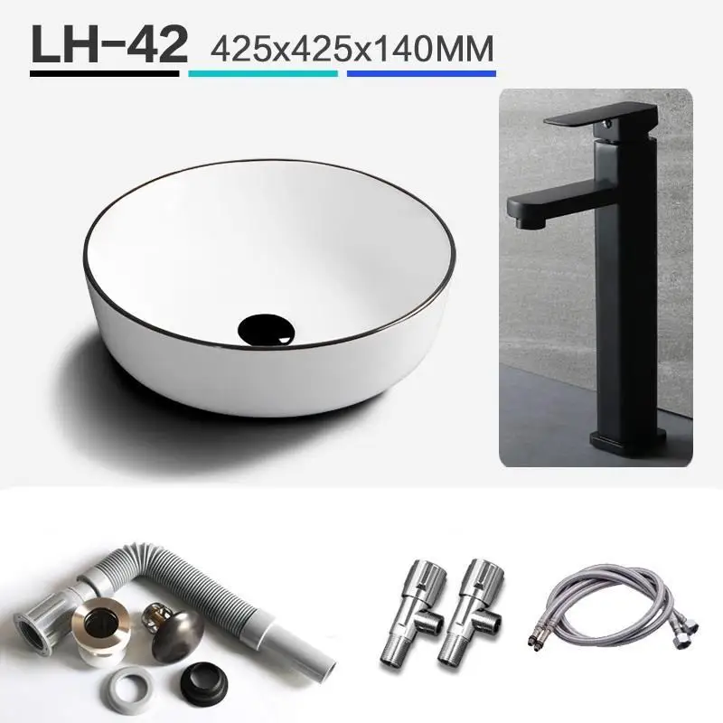 MODEL Q Umywalka Nablatowa Bagno сосуд Evier Wasbak Banyo De Vanity Black Lavandino Wastafel Pia Banheiro Lavabo раковина для ванной комнаты - Цвет: MODEL Q