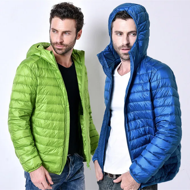 

Fall winter 2020 men's plus size lightweight down jacket men's short Hoodie
