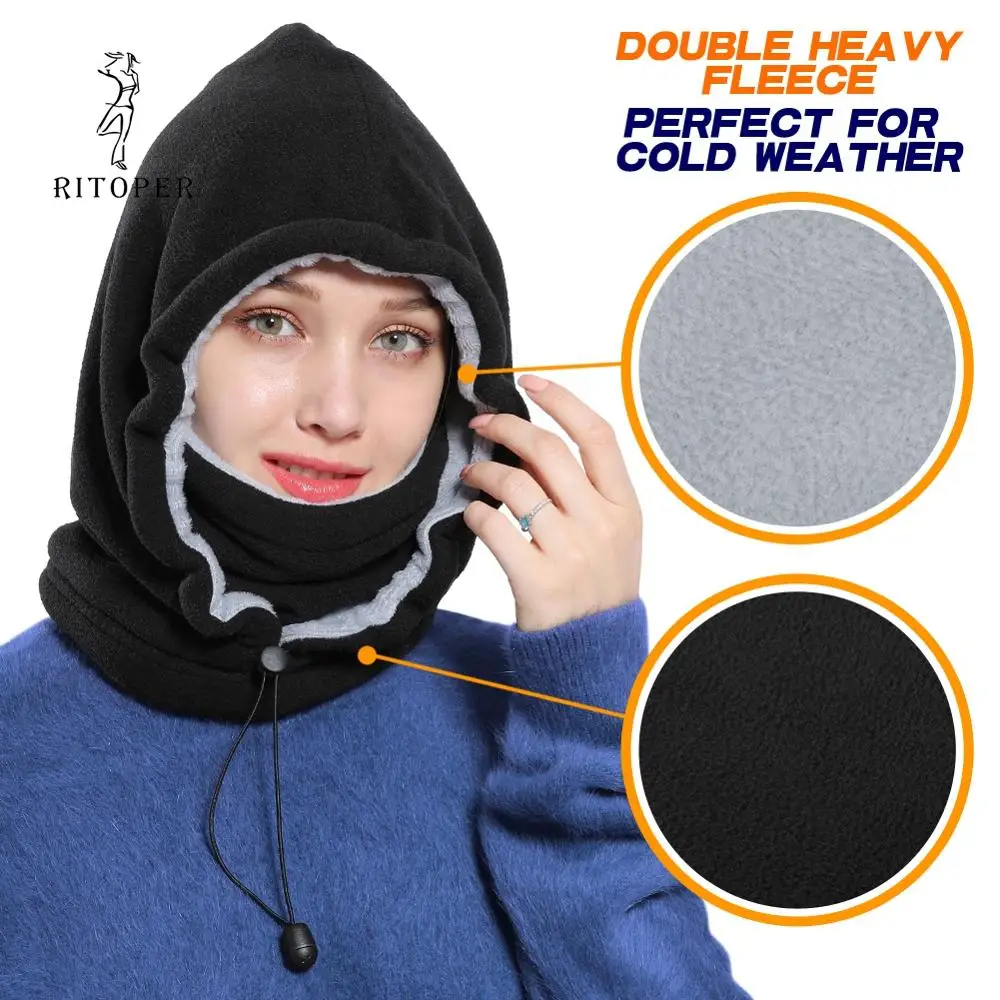 Najtaniej RITOPER kobiety wiatroszczelna narty Snowboard Skullies twarzy czapki mężczyźni zagęścić kominiarka polarowa czapki zimowe głowy cieplej czapka jazda na snowboardzie