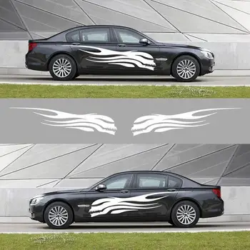 

GISAEV 2PCS 180*36cm Totem Car Sticker Reflective Flame Skull Strip Styling Car Auto Body Decoration Vinyl Decal Car Stickers