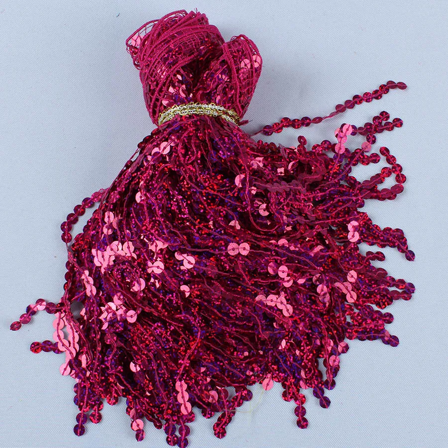 Holographic Sequins Tassel Fringe Decorative Curtain Lace Trims Tassels DIY Clothing Accessories Patchwork 6 Meters/lot tassel fringe tassel decoration tassel accessories tassel trim mini tassels