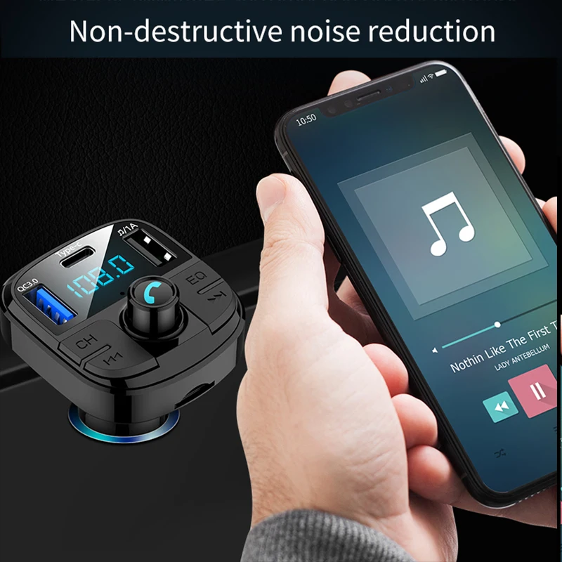 PATCHSKY Bluetooth 5,0 с QC3.0+ type-c портом автомобильный комплект громкой связи беспроводной MP3 для автомобиля fm-передатчик, sup порт U диск/TF воспроизведение