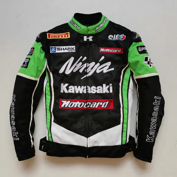 Summer Motorcycle Moto GP for KAWASAKI Jacket Racing Team Motorbike Riding  with Protectors Clothing - Repemm