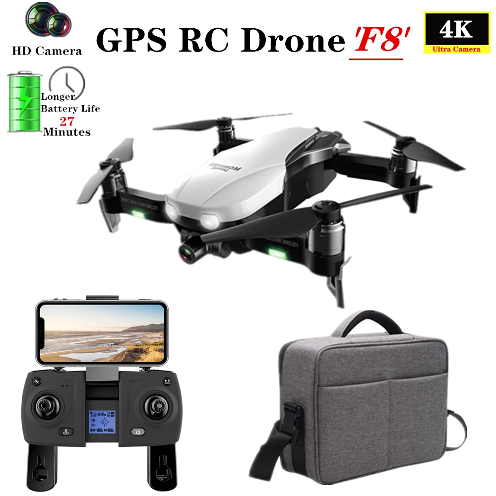 F8 GPS Дрон с Wi-Fi FPV 4K HD камера бесщеточный Радиоуправляемый квадрокоптер расстояние