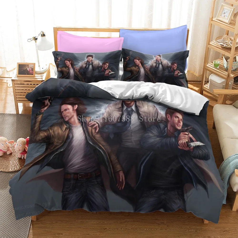 Supernatural Bedding Set Supernatural TV Series Sam Dean Duvet Covers Comforter Cover Sets Bedclothes Bed Linen Set Decor Home 2