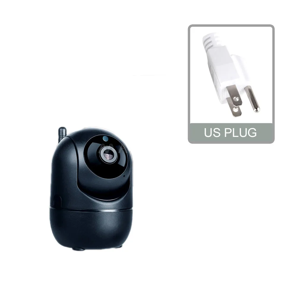 Black US Plug Умный мини-монитор с автоматическим отслеживанием для детей 720/1080P HD опционально с сигнализацией движения для IOS, Android, Windows - Цвет: Black US Plug