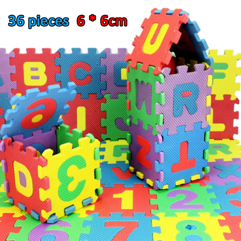 36Pcs Alphanumeric EVA Baby Children's Toys Gift Foam Alphabet Floor Cushion 3D Puzzle Kids Educational toys | Игрушки и хобби