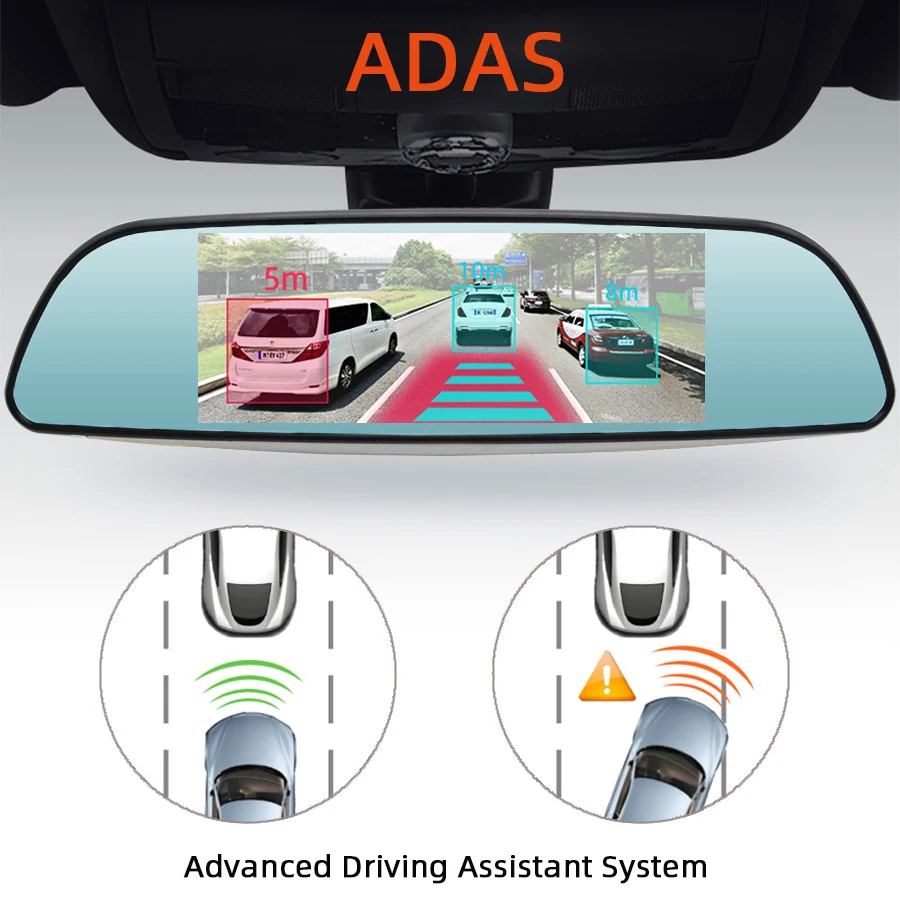Anfilite 7 дюймов автомобиля зеркало заднего вида DVR 4 г ADAS Android gps навигации Full HD 1080P Dash Камера WiFi контрольный Автомобильный видеорегистратор