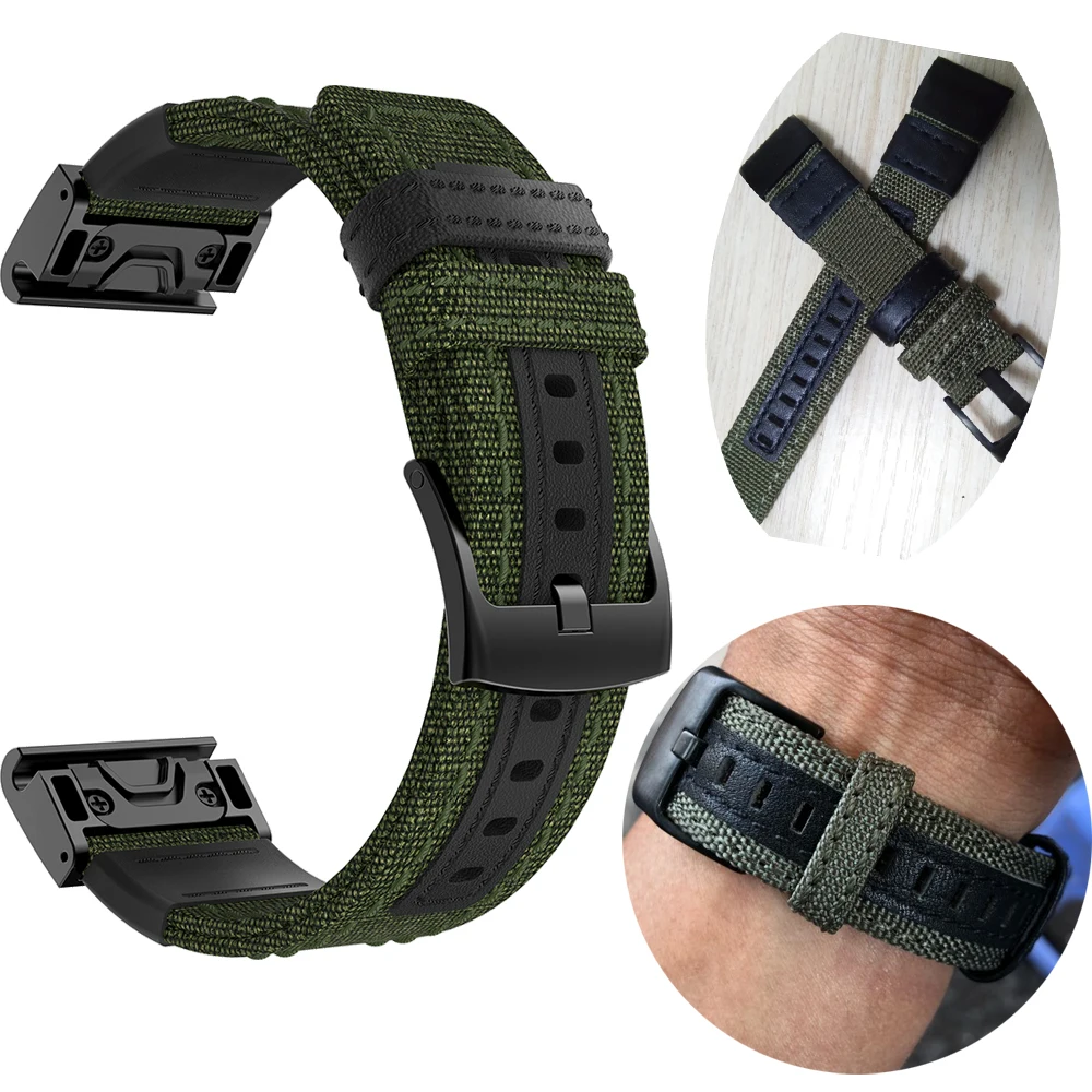

26 22MM Nylon Watch Strap for Garmin Fenix 6X 5X 5 6 3 HR D2 S60 Watch Release Quick fit Wrist Band Strap for Forerunner 935 945
