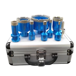 Ensemble de 9 perceuses à trous en diamant brasé, utilisées pour les carreaux de céramique, marbre, granit et autres pierres, perceuses 6/8/10/12/20/35/45/68mm + adaptateur m14 