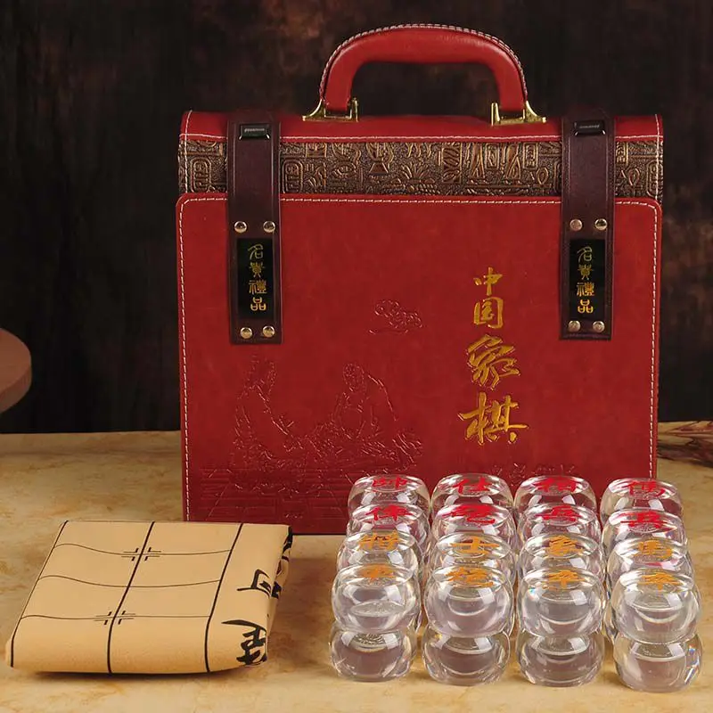 thickvalley Crystal Chinese Chess, conjunto de quebra-cabeça de viagem de  xadrez chinês com peças de xadrez 3D, tabuleiro de xadrez e caixa de  armazenamento, jogo de tabuleiro de estratégia de xadrez chinês