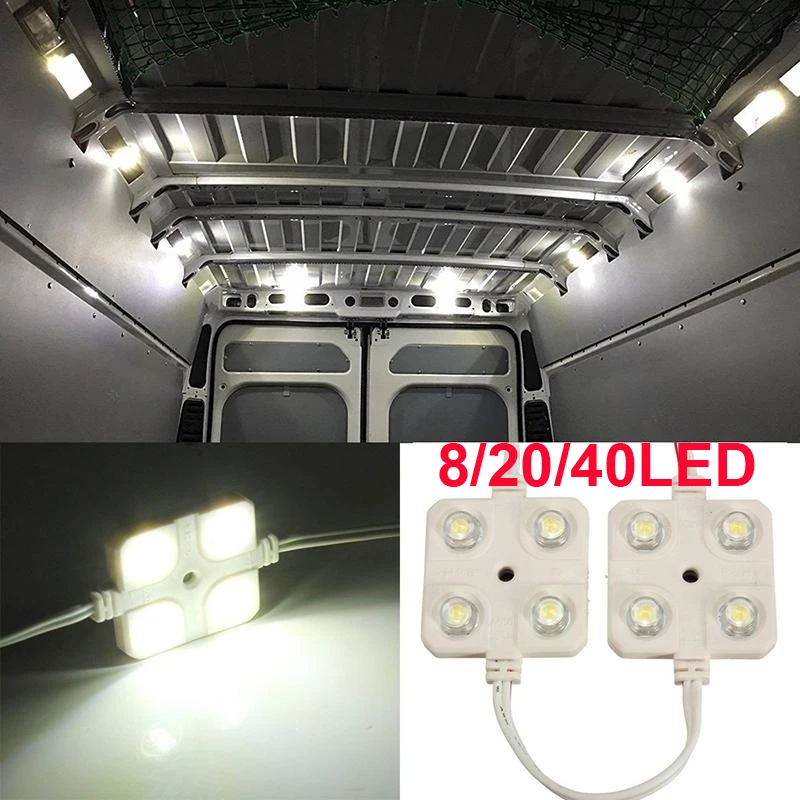 Kit de LED para techo de coche, iluminación Interior de para Camper, lámpara Interior autocaravana, barco, remolque, camión, furgoneta, 8/20/40|Lámpara de señalización| -