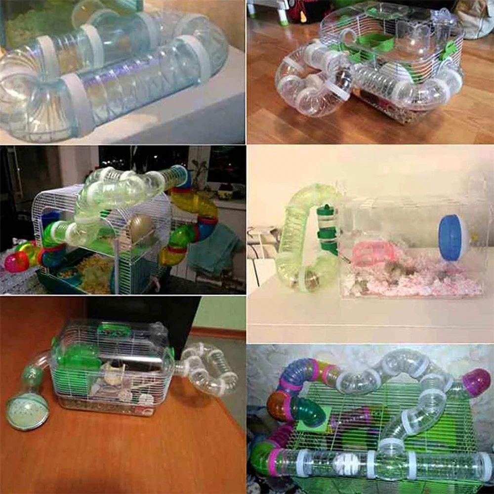 Hamster Tunnel Tube Part Transparent Curved Straight Tunnel Pipe DIY Small Pet Cage External Sports Toy For Mouse Rat small pet tunnel,hamster cage tunnel,hamster toy maze